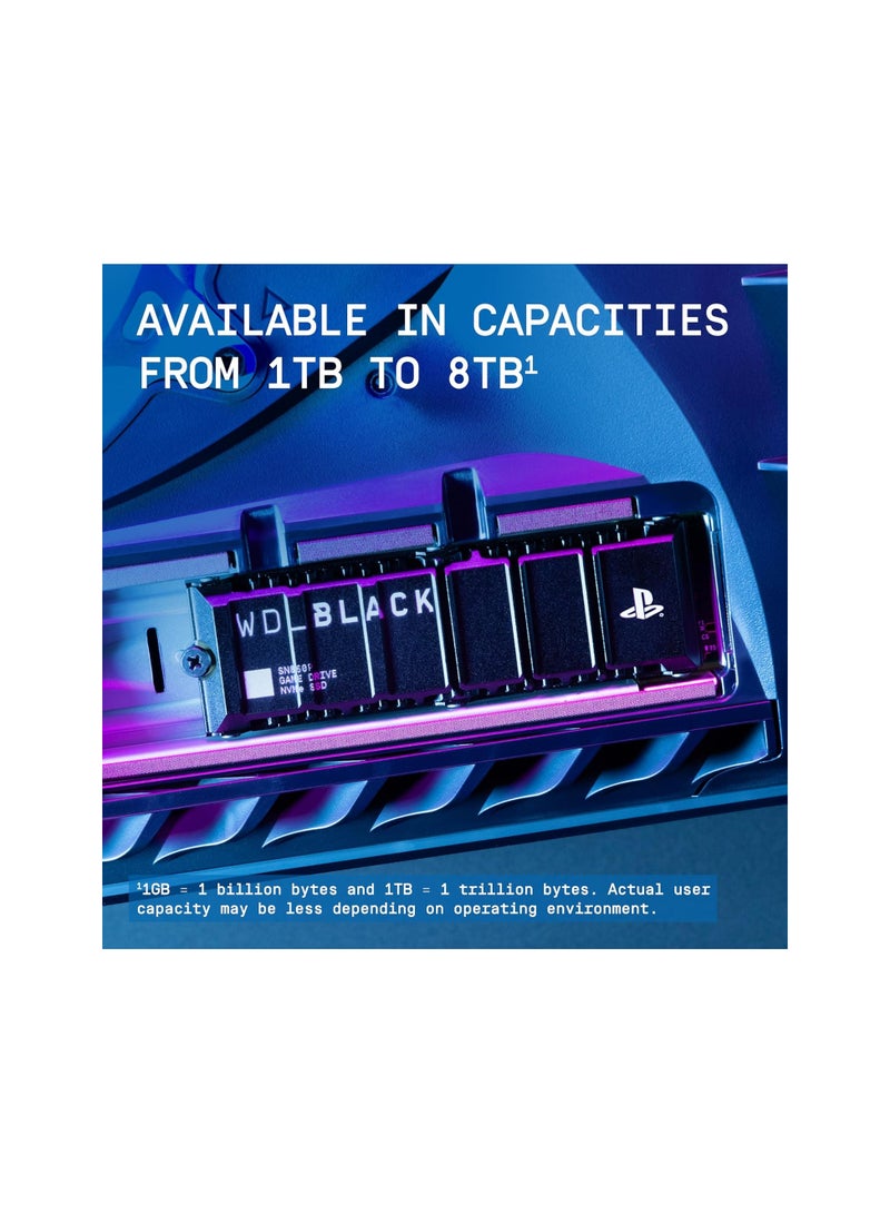 WD - WD_BLACK 8TB SN850P NVMe M.2 SSD Officially Licensed Storage Expansion for PS5 Consoles, Up to 7200MB/s, with Heatsink - WDBBYV0080BNC-WRSN 8 TB - Image 1