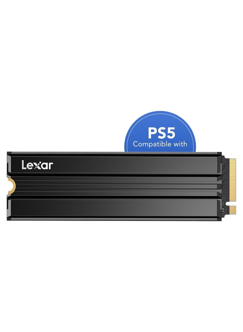 Lexar NM790 2TB SSD with Heatsink, M.2 2280 PCIe Gen4x4 NVMe 1.4 Internal SSD, Up to 7400MB/s Read, Up to 6500MB/s Write, Internal Solid State Drive for PS5, PC, Laptop, Gamers (LNM790X002T-RN9NG) 1 TB  - Image 1