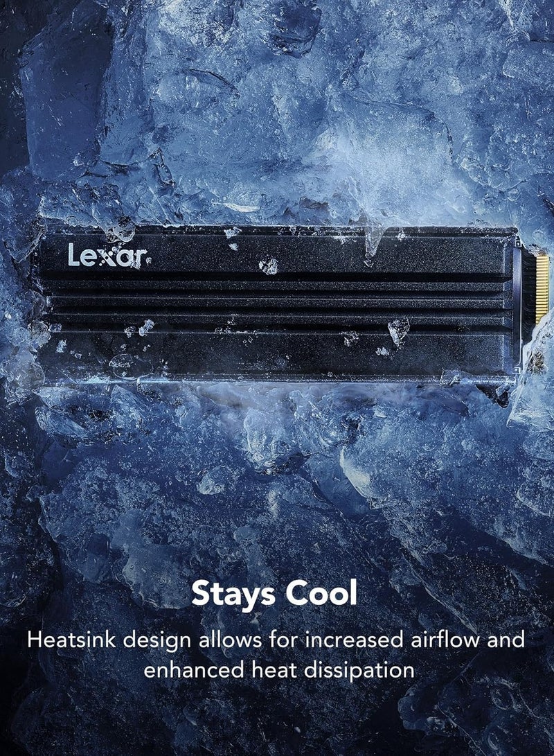 Lexar NM790 2TB SSD with Heatsink, M.2 2280 PCIe Gen4x4 NVMe 1.4 Internal SSD, Up to 7400MB/s Read, Up to 6500MB/s Write, Internal Solid State Drive for PS5, PC, Laptop, Gamers (LNM790X002T-RN9NG) 1 TB  - Image 4