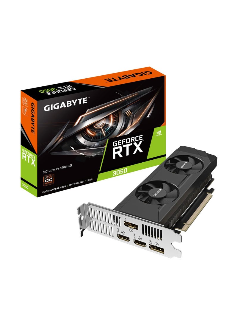 GIGABYTE GeForce RTX 3050 OC Low Profile 6G Graphics Card, 2X WINDFORCE Fans, 6GB GDDR6 96-bit GDDR6, GV-N3050OC-6GL Video Card | Black - Image 1
