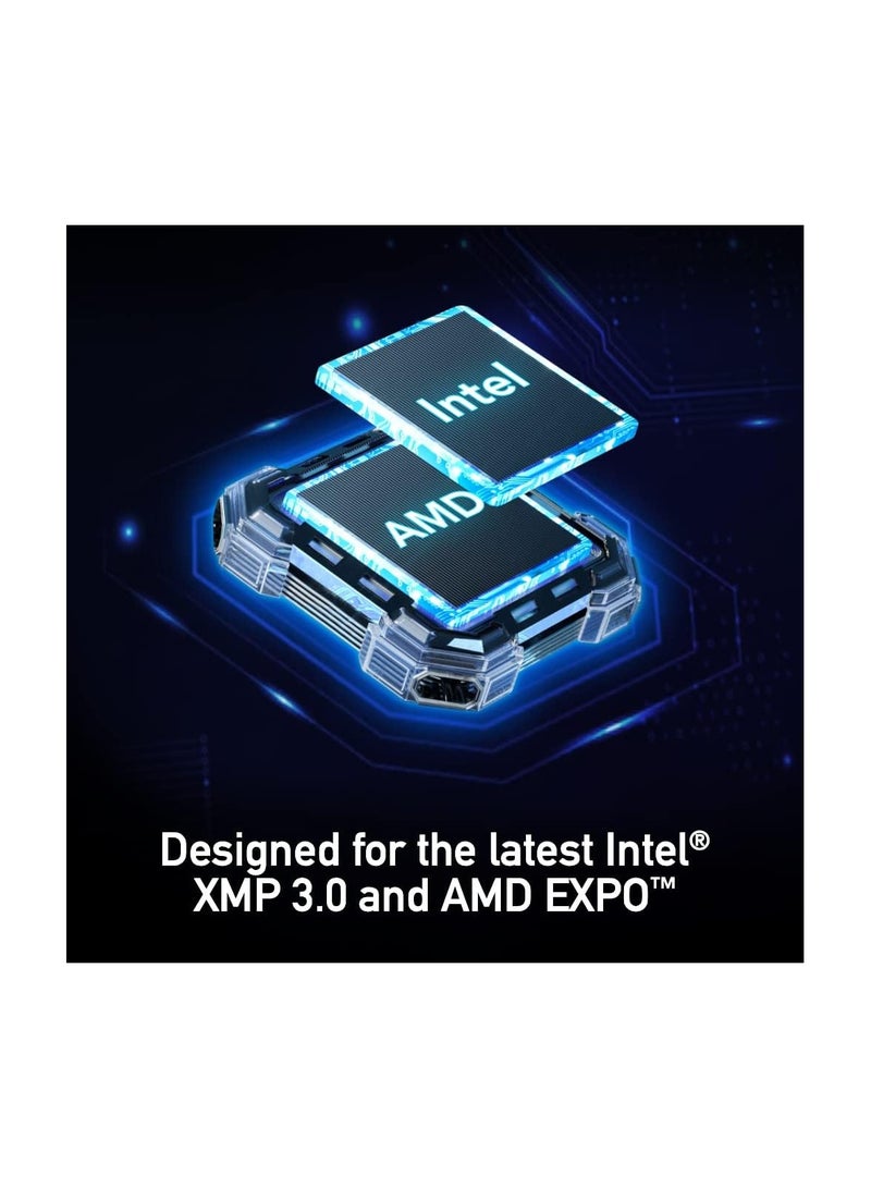 Lexar - ARES RGB 32GB (2x16GB) DDR5 RAM 7200MT/s CL34 Desktop Memory - Intel XMP 3.0 & AMD Expo Compatible - LD5U16G72C34LA-RGD | Black - Image 1