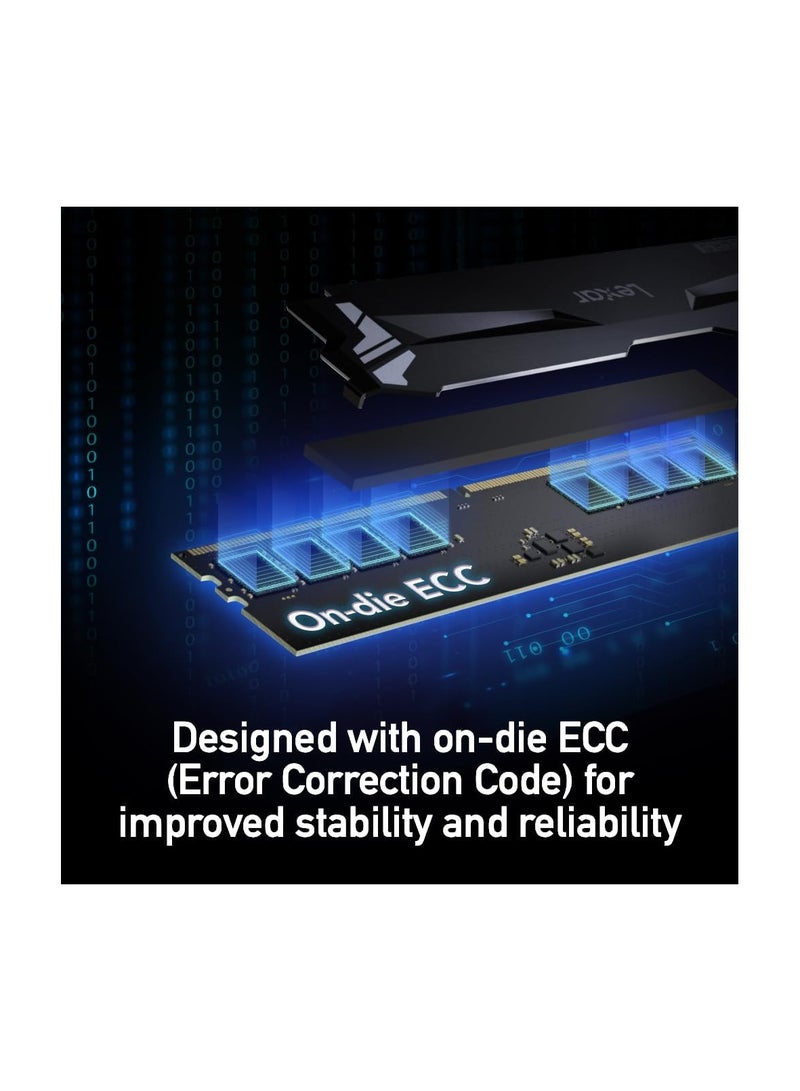 Lexar - ARES RGB 32GB (2x16GB) DDR5 RAM 7200MT/s CL34 Desktop Memory - Intel XMP 3.0 & AMD Expo Compatible - LD5U16G72C34LA-RGD | Black - Image 1