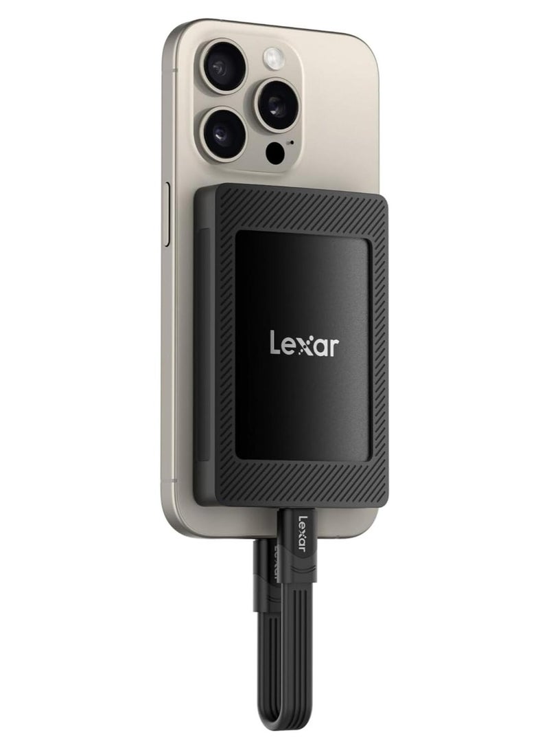 Lexar SL500M 2TB External SSD with Magnetic Set, USB 3.2 Gen2x2 Portable SSD, up to 2000MB/s Read, Compact External Solid State Drive, Ultra Slim Compatible with iPhone 15 - 2 TB - Image 1