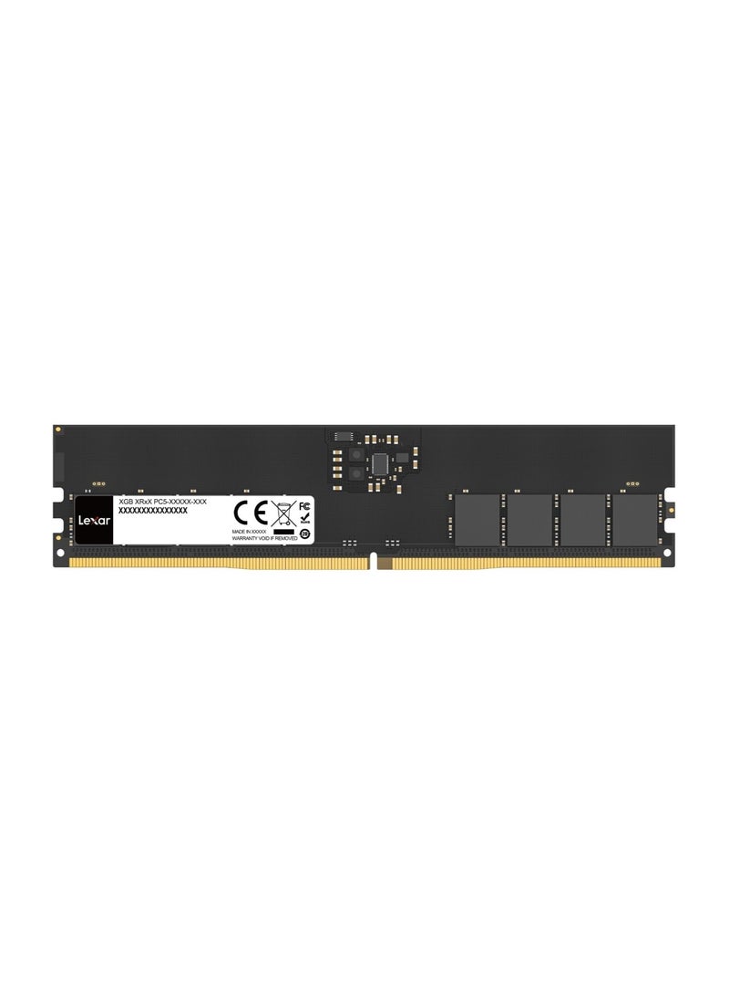 Lexar - UDIMM 16GB DDR5 RAM 5600MHz 288-Pin DDR5 UDIMM Computer RAM, High Performance UDIMM Memory for PC Memory 1.1V CL46-45-45-90 (LD5U16G56C46ST-BGS) Black - Image 1