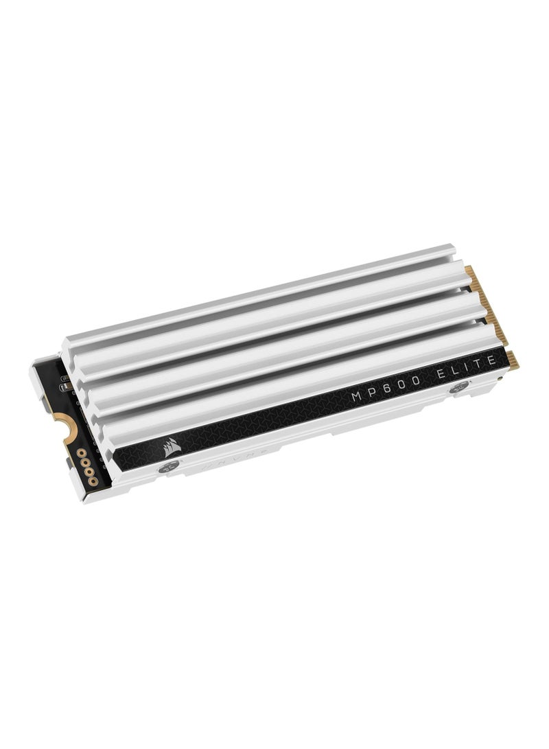 كورسير MP600 Elite 2TB M.2 PCIe Gen4 x4 NVMe SSD – Optimized for PS5 – Included Heatsink – M.2 2280 – Up to 7,000MB/sec Sequential Read – High-Density 3D TLC NAND – White 2 TB - Image 2