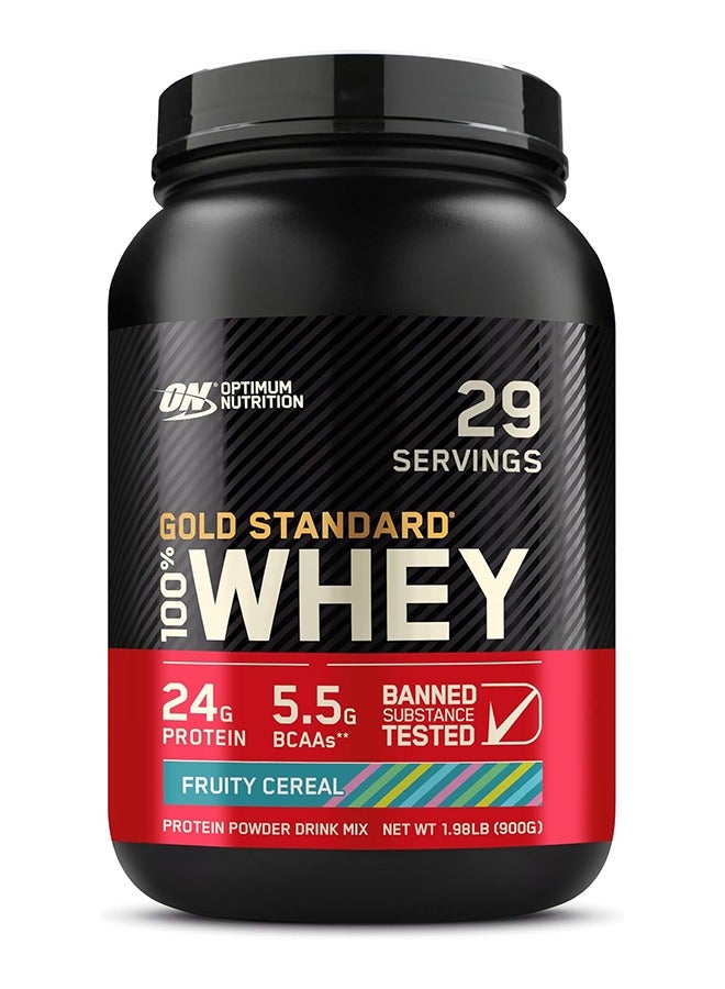 Optimum Nutrition - 100% Whey Protein Powder Primary Source Isolate 24 Grams Protein Fruity Cereal 29 Servings 900 Grams - Image 1