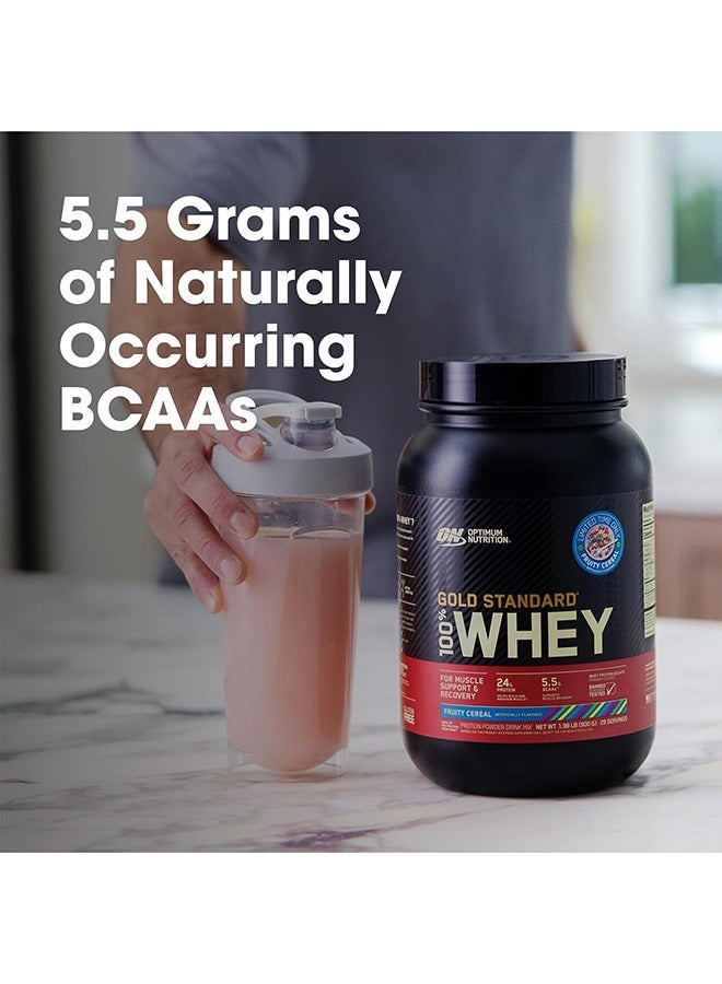 Optimum Nutrition - 100% Whey Protein Powder Primary Source Isolate 24 Grams Protein Fruity Cereal 29 Servings 900 Grams - Image 1