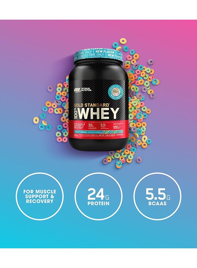 Optimum Nutrition - 100% Whey Protein Powder Primary Source Isolate 24 Grams Protein Fruity Cereal 29 Servings 900 Grams - Image 1