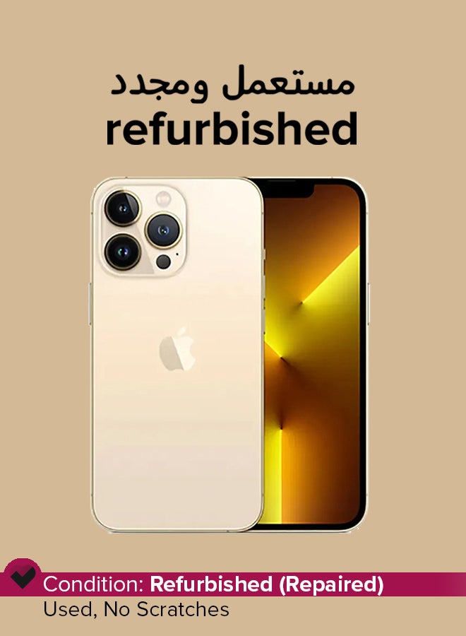 ابل  مجدد - آيفون 13 برو 128 جيجابايت ذهبى 5G مع فيس تايم - Image 1