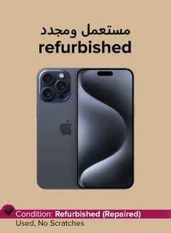 Apple Refurbished - iPhone 15 Pro Max 256GB Blue Titanium 5G With Facetime  - Image 1