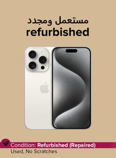 Apple Refurbished - iPhone 15 Pro 256GB White Titanium 5G With Facetime  - Image 1