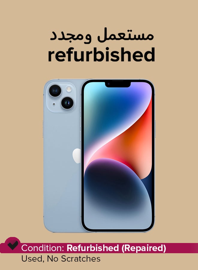 ابل  معاد تجديده - آيفون 14 128 جيجابايت أزرق 5G مع فيس تايم - Image 1