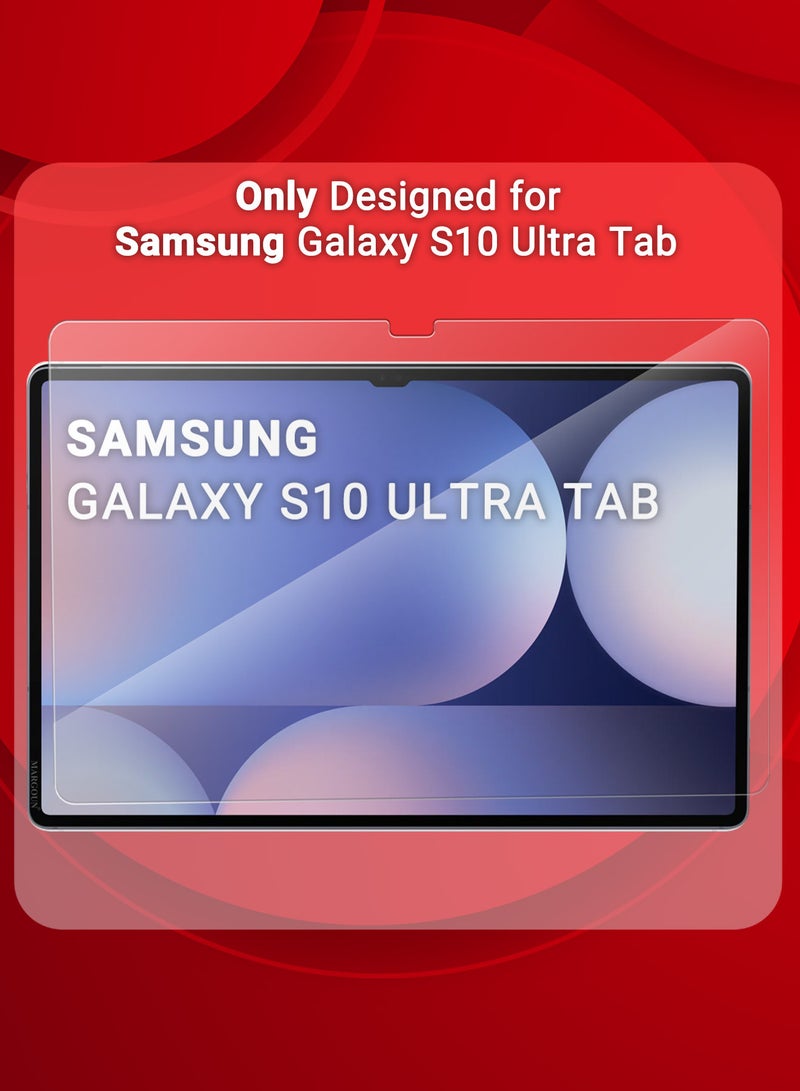 مارجون (for Samsung Galaxy S10 Ultra Tab) 3Packs Premium Screen Protector Full Coverage, Scratch-Resistant Anti Bubble Clear - Image 2