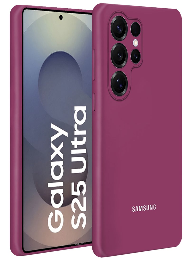 مارجون (for Samsung Galaxy S25 Ultra) Case Cover Ultra-Durable Soft Silicone Protective with Precise Cutouts and Anti-Slip Grip Burgundy - Image 1