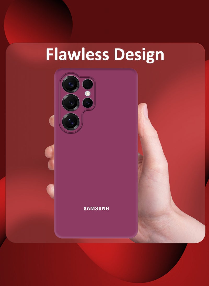 مارجون (for Samsung Galaxy S25 Ultra) Case Cover Ultra-Durable Soft Silicone Protective with Precise Cutouts and Anti-Slip Grip Burgundy - Image 5