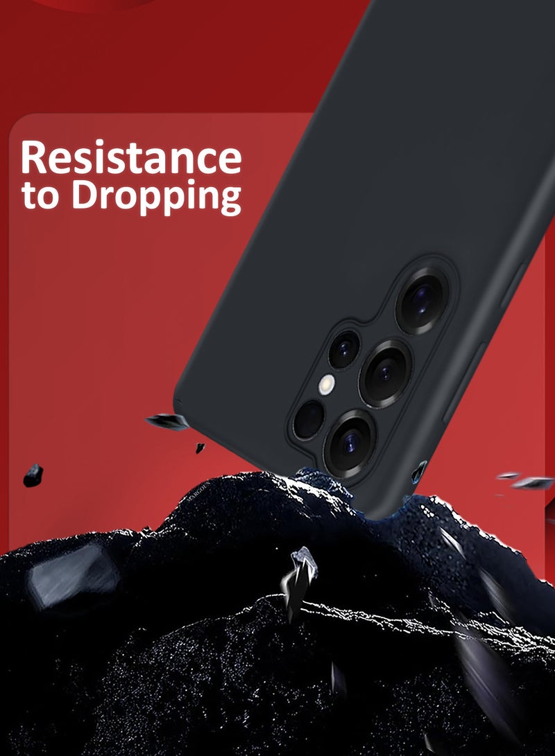 مارجون (for Samsung Galaxy S25 Ultra) Case Cover Ultra-Durable Soft Silicone Protective with Precise Cutouts and Anti-Slip Grip Black - Image 4