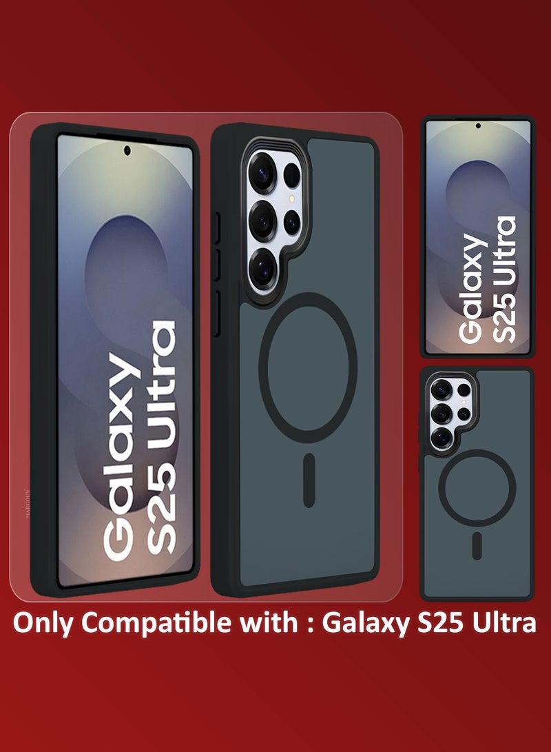 MARGOUN (for Samsung Galaxy S25 Ultra) Magnetic Slim Protective Case with Wireless Charging Support Black  - Image 4
