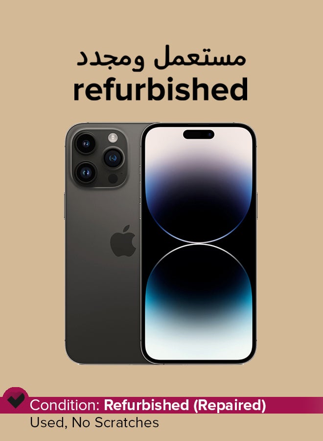 ابل  مجدد - آيفون 14 برو ماكس 512 جيجابايت أسود فضائي 5G مع فيس تايم - Image 1