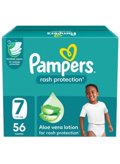 بامبرز Rash Protection Taped Diapers, Size 7, 15+kg, Jumbo Box, 56 Count  - Image 1