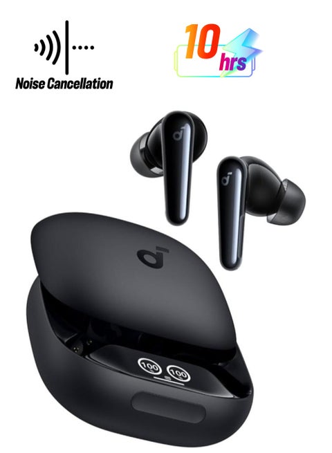 Liberty 4 Pro by Anker, Noise Cancelling Wireless Earbuds, 7-Sensor and Real-Time Adaptive Noise Cancelling, 2× Faster Charging, Studio-Level Hi-Fi Music, Clear Calls with 6 Mics and AI Black