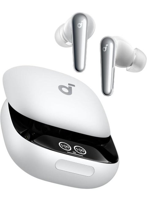 soundcore Liberty 4 Pro by Anker, Noise Cancelling Wireless Earbuds, 7-Sensor and Real-Time Adaptive Noise Cancelling, 2× Faster Charging, Studio-Level Hi-Fi Music, Clear Calls with 6 Mics and AI White