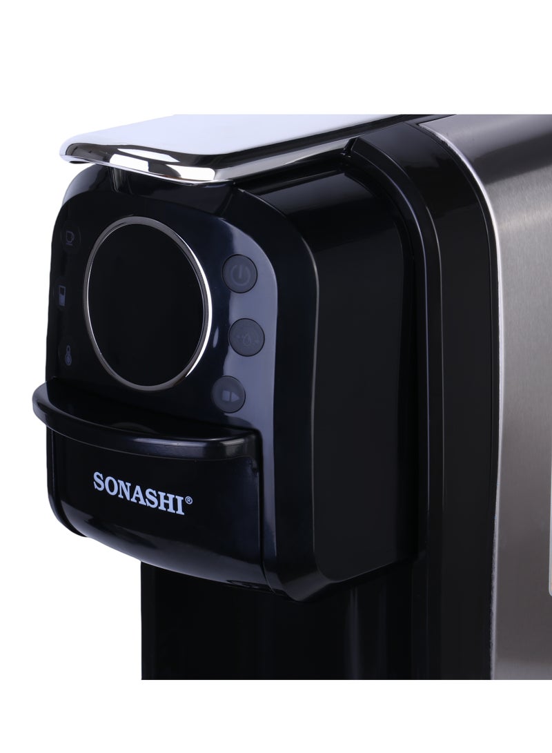 SONASHI - Buy 3 in 1 Multi Capsule Coffee Machine and Get  - Dual Cup Waffle Maker | Digital Touch Coffee Maker with Non-Stick Waffle Maker | Nespresso/Dolce Gusto/Coffee Powder Coffee Machine 700 ml 1400 W SCM-4984 + SWM-867 Black/Grey - Image 1