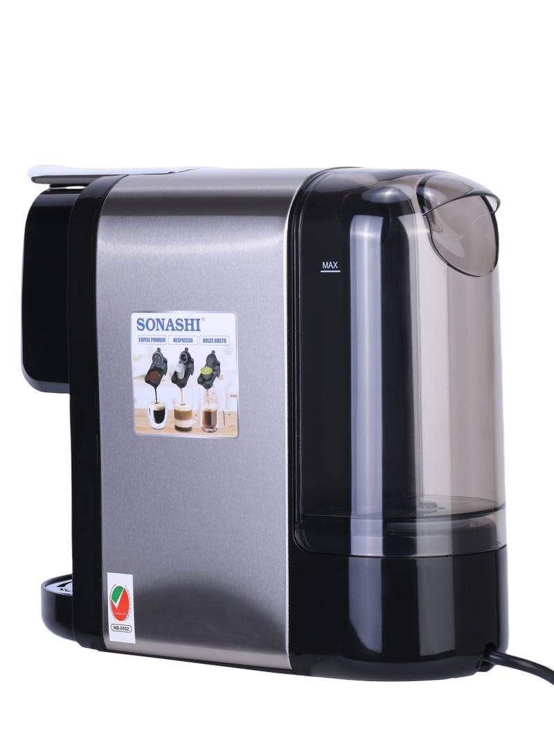 SONASHI - Buy 3 in 1 Multi Capsule Coffee Machine and Get  - Dual Cup Waffle Maker | Digital Touch Coffee Maker with Non-Stick Waffle Maker | Nespresso/Dolce Gusto/Coffee Powder Coffee Machine 700 ml 1400 W SCM-4984 + SWM-867 Black/Grey - Image 1
