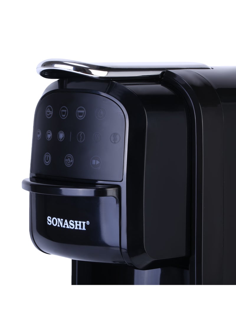 SONASHI - Buy 3 in 1 Multi Capsule Coffee Machine and Get  - Cake Pop Maker (12 Pcs) | Digital Touch Coffee Maker with Non-Stick Baking Cake Pop Maker | Nespresso/Dolce Gusto/Coffee Powder Coffee Machine 700 ml 1400 W SCM-4985 + SCPM-872 Black - Image 1