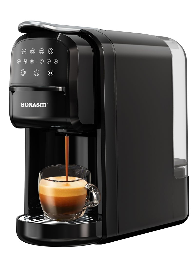 SONASHI - Buy 3 in 1 Multi Capsule Coffee Machine and Get  - Cake Pop Maker (12 Pcs) | Digital Touch Coffee Maker with Non-Stick Baking Cake Pop Maker | Nespresso/Dolce Gusto/Coffee Powder Coffee Machine 700 ml 1400 W SCM-4985 + SCPM-872 Black - Image 1