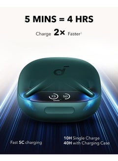 Soundcore soundcore Liberty 4 Pro by Anker, Noise Cancelling Wireless Earbuds, 7-Sensor and Real-Time Adaptive Noise Cancelling, 2× Faster Charging, Studio-Level Hi-Fi Music, Clear Calls with 6 Mics and AI Green  - Image 3