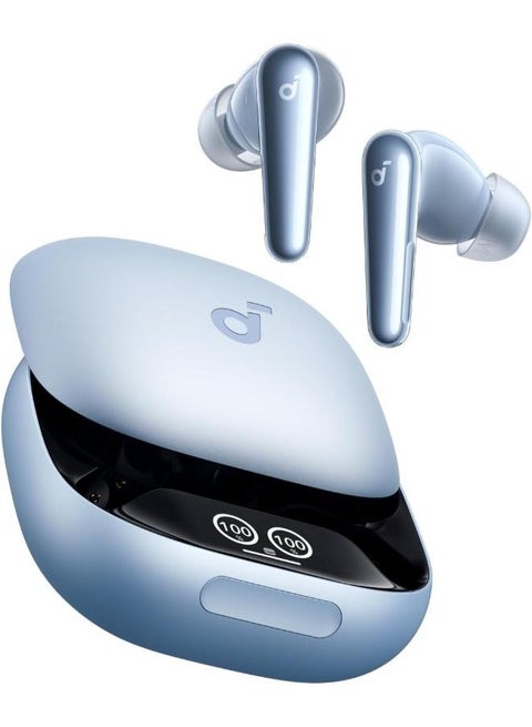 soundcore Liberty 4 Pro by Anker, Noise Cancelling Wireless Earbuds, 7-Sensor and Real-Time Adaptive Noise Cancelling, 2× Faster Charging, Studio-Level Hi-Fi Music, Clear Calls with 6 Mics and AI Blue