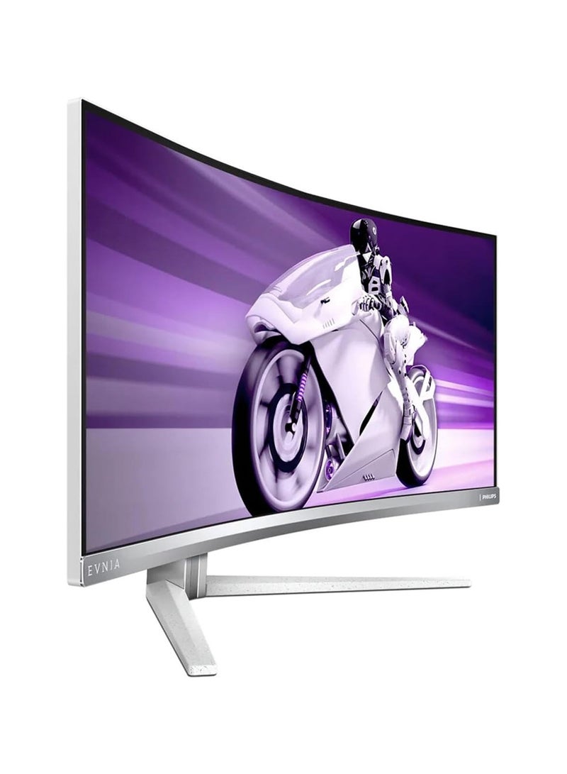 Evnia 34M2C8600 QD OLED Curved Gaming Monitor w/UltraWide WQHD Resolution, 175Hz, AMD FreeSync Premium Pro, USB-C Docking, Height Adjustable, Grey