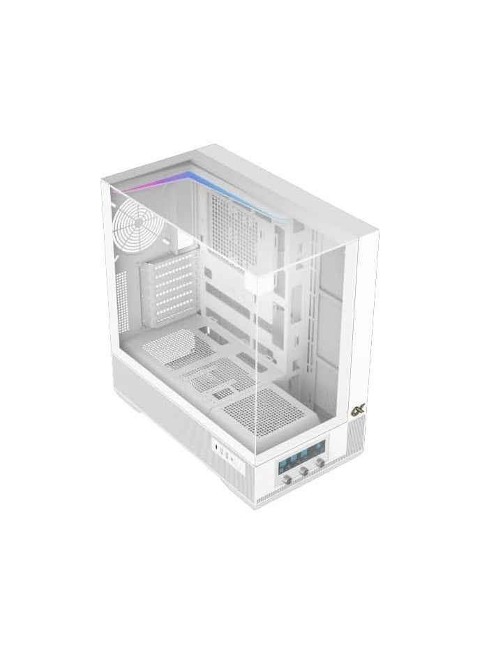 Xigmatek - Vision (EATX, U3x2 & Type C, 3PCS TG, 1PC G24A+7PCS G24A Reverse+ARGB LED Fan Control Panel) White - Image 1