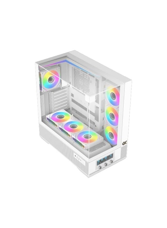 Xigmatek - Vision (EATX, U3x2 & Type C, 3PCS TG, 1PC G24A+7PCS G24A Reverse+ARGB LED Fan Control Panel) White - Image 1