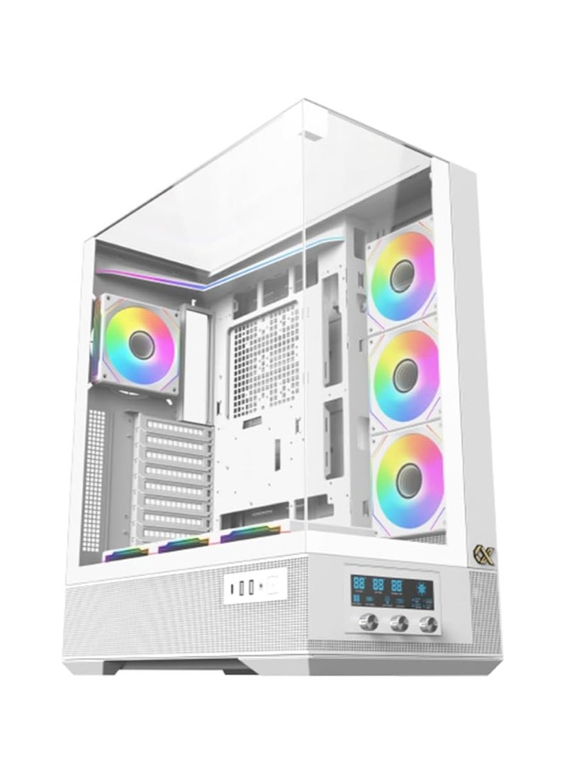 Xigmatek - Vision Pro (EATX, U3x2 & Type C, 3PCS TG, 1PC G24A+7PCS G24A Reverse+ARGB LED Fan Control Panel | White - Image 1