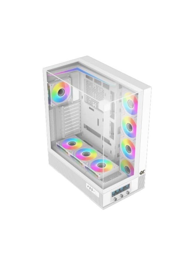 Xigmatek - Vision Pro (EATX, U3x2 & Type C, 3PCS TG, 1PC G24A+7PCS G24A Reverse+ARGB LED Fan Control Panel | White - Image 1