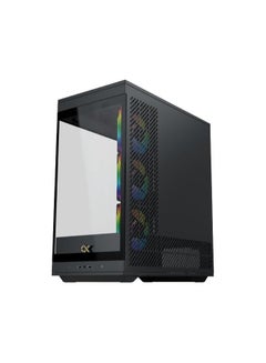 زيجماتيك Meta Steel Mid Tower Case - Supports E-ATX, ATX, Micro ATX, Mini ITX, 4 Fans, 4 Drive Bays | Black  - Image 4