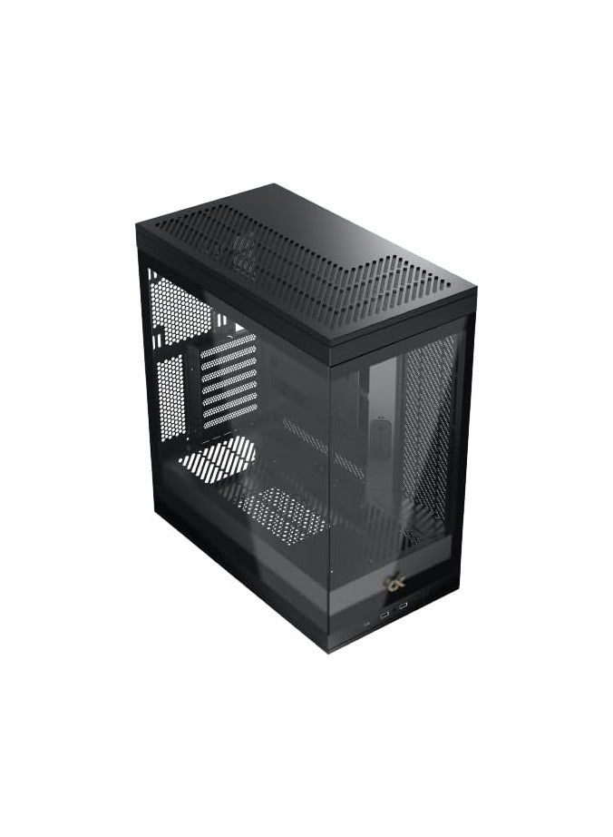 زيجماتيك - Meta Steel Mid Tower Case - Supports E-ATX, ATX, Micro ATX, Mini ITX, 4 Fans, 4 Drive Bays | Black - Image 1