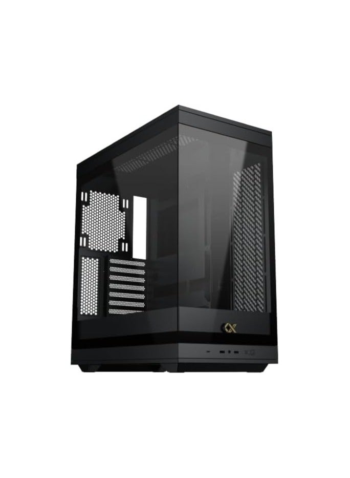 زيجماتيك - Meta Steel Mid Tower Case - Supports E-ATX, ATX, Micro ATX, Mini ITX, 4 Fans, 4 Drive Bays | Black - Image 1