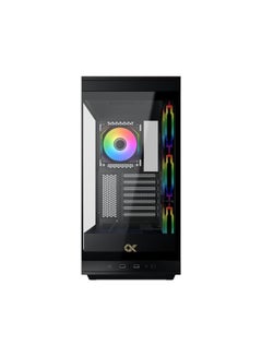 زيجماتيك Meta Steel Mid Tower Case - Supports E-ATX, ATX, Micro ATX, Mini ITX, 4 Fans, 4 Drive Bays | Black  - Image 2
