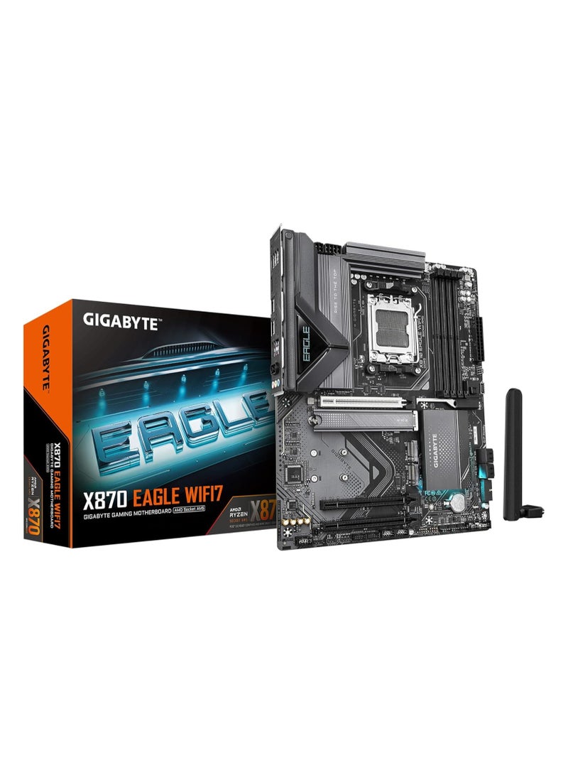 جيجابايت X870 Eagle WIFI7 AM5 LGA 1718, ATX, DDR5, 4X M.2, PCIe 5.0, USB4, Wi-Fi 7, 2.5GbE LAN, EZ-Latch, Q-Flash  - Image 1