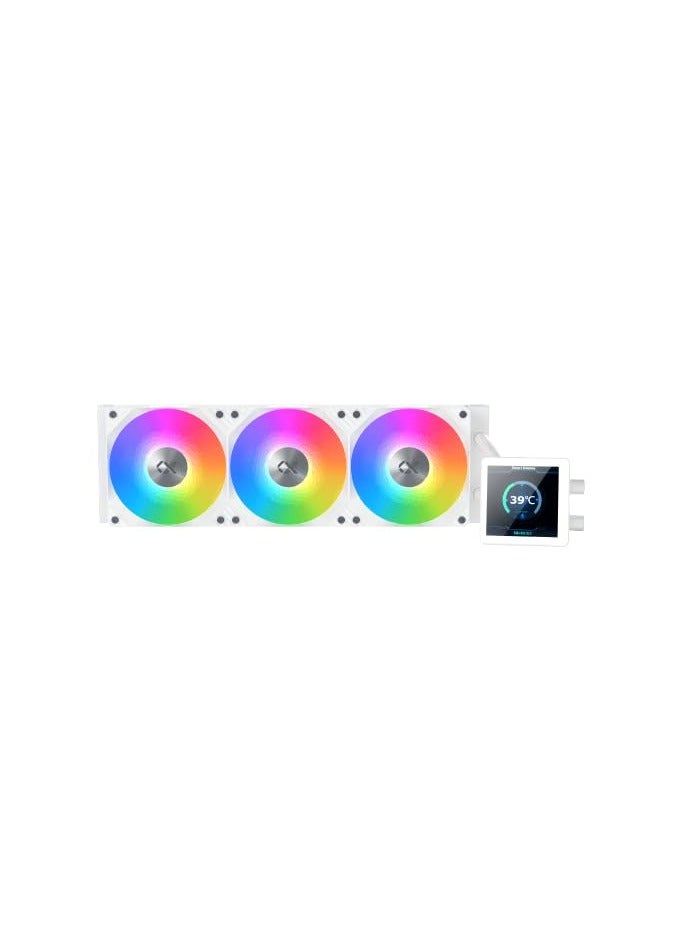 Xigmatek Connect 360 Liquid Cooler for Desktop - White, 120x27x397mm, 2100 RPM, 240 CFM, 3.4" LCD Pump Head, Intel/AMD Support | White  - Image 2