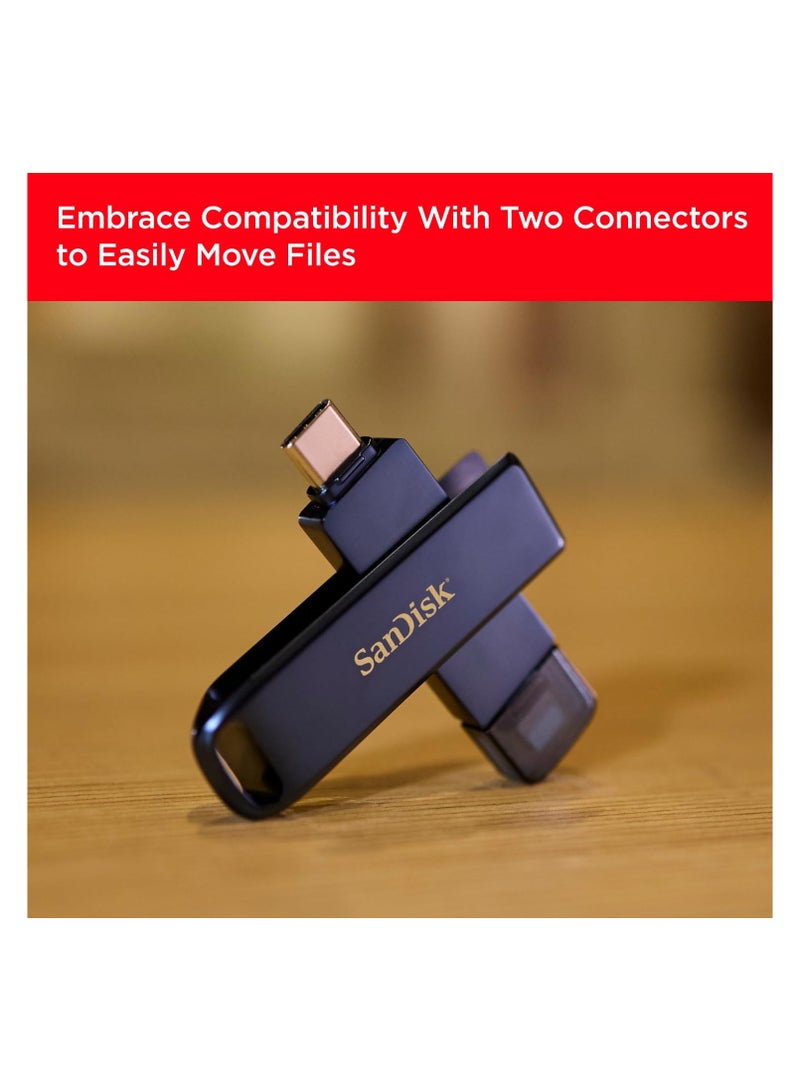 سانديسك 256GB Phone Drive, USB Flash Drive for iPhone/iPad, PC, Mac (2-in-1 iPhone Storage, Lightning & USB Type-C Connectors, Automatic Backup, Password Protect, Encryption) Metallic Sky 256 GB  - Image 2