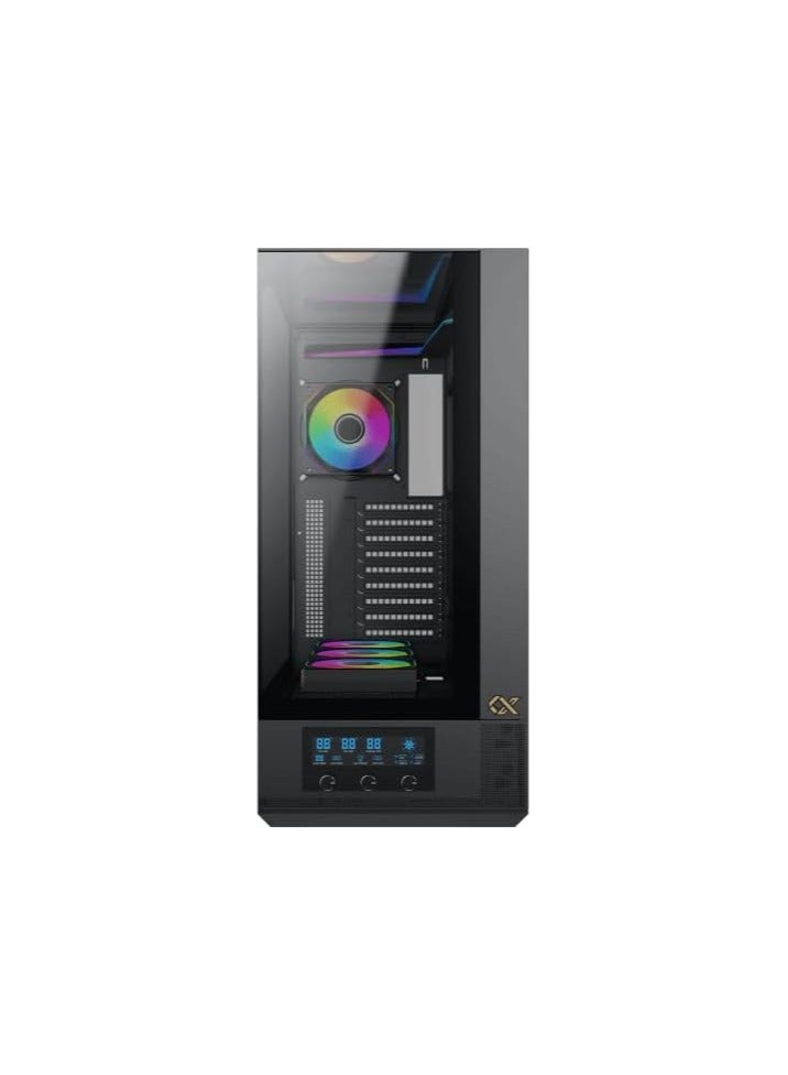 زيجماتيك Vision Pro EATX, U3x2 & Type C, 3PCS TG, 1PC G24A+7PCS G24A Reverse+ARGB LED Fan Control Panel | Black  - Image 3