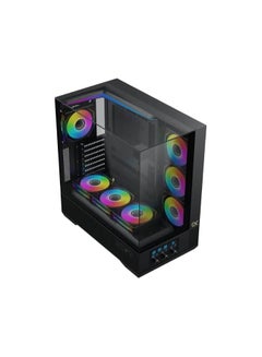 Xigmatek Vision EATX, U3x2 & Type C, 3PCS TG, 1PC G24A+7PCS G24A Reverse+ARGB LED Fan Control Panel | Black  - Image 5
