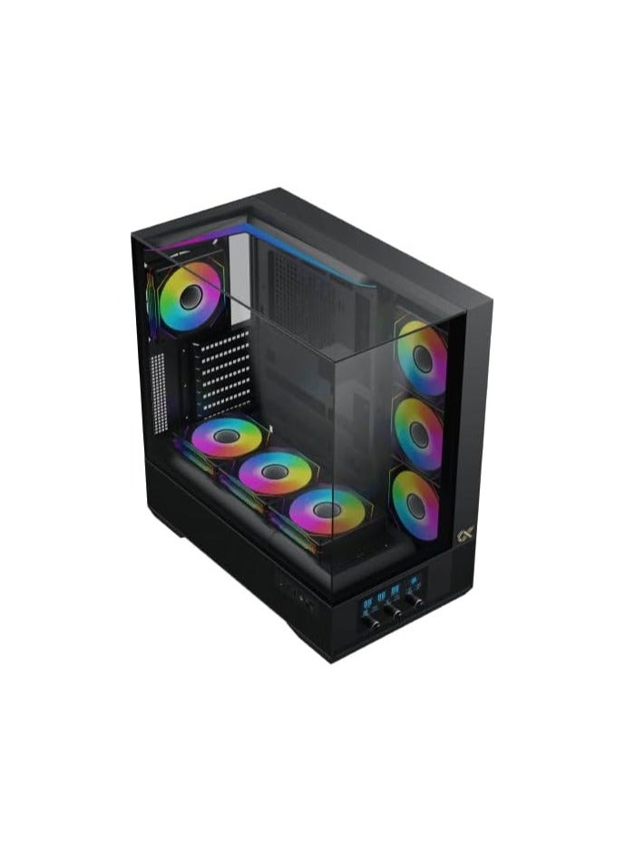 Xigmatek - Vision EATX, U3x2 & Type C, 3PCS TG, 1PC G24A+7PCS G24A Reverse+ARGB LED Fan Control Panel | Black - Image 1