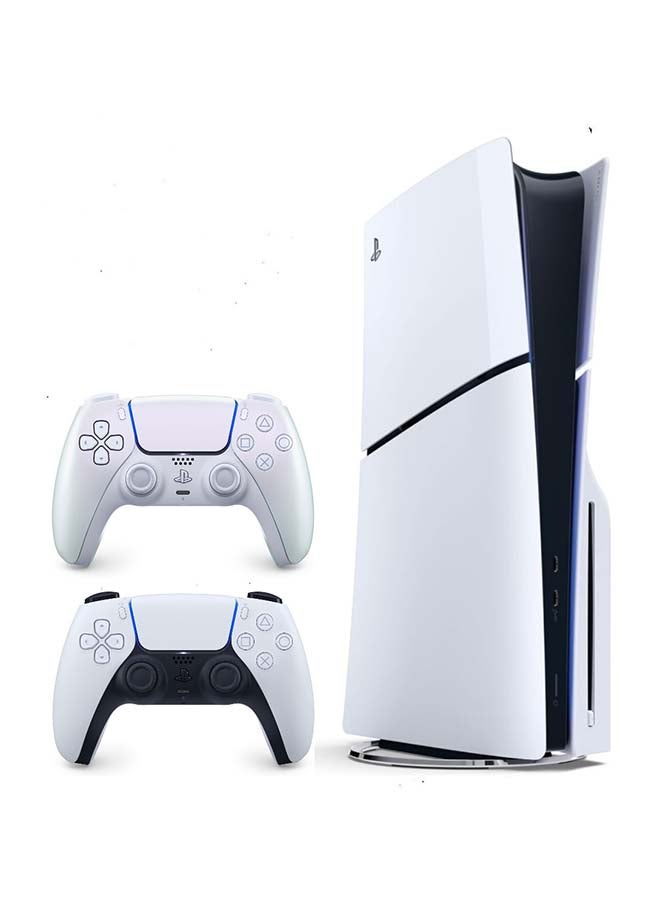 Sony PlayStation 5 Slim Disc Console (KSA Version) With Extra Dualsense Wireless Controller - Chroma Pearl  - Image 1