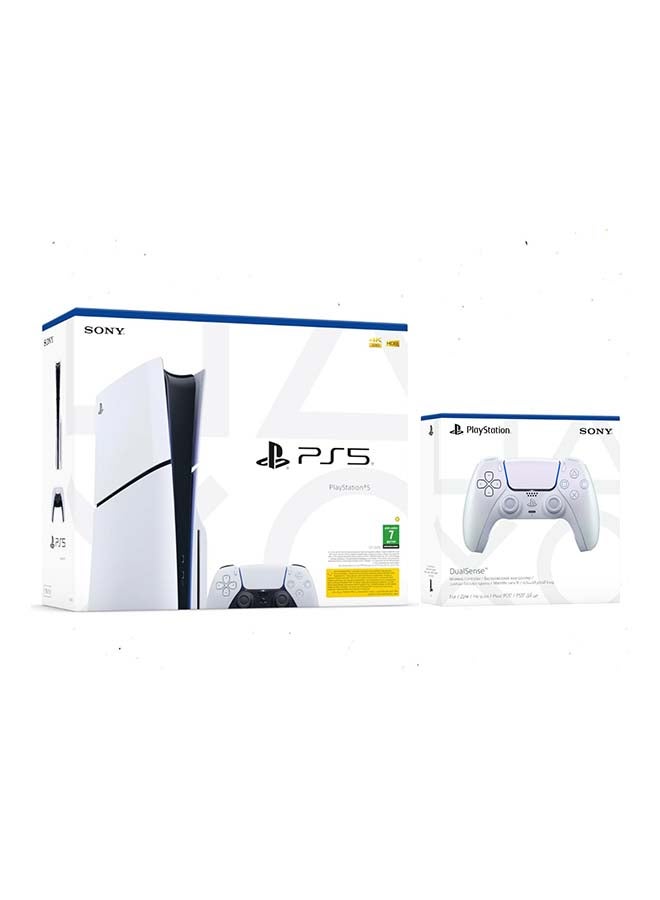 Sony PlayStation 5 Slim Disc Console (KSA Version) With Extra Dualsense Wireless Controller - Chroma Pearl  - Image 2