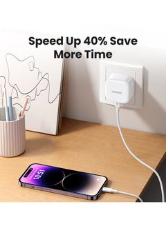 يو جرين 30W PD Fast Charger UK - White  - Image 4