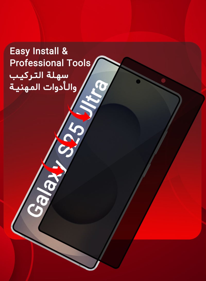 MARGOUN (for Samsung Galaxy S25 Ultra) Privacy Screen Protector Anti-Bubble, Shock-Proof, High Durability Clear  - Image 3